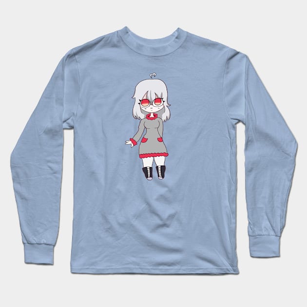 Cute Chibi Girl Mamoka Chan Long Sleeve T-Shirt by UwU Kitty